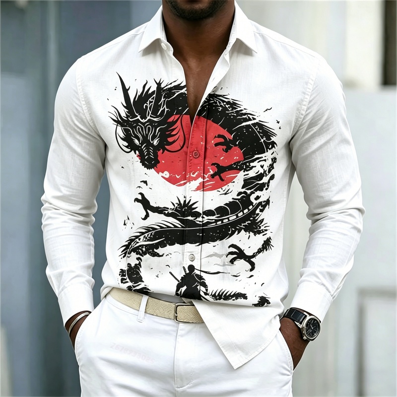 2026 New Men's Shirt White Bla - đánh giá và giá Street Fashion News