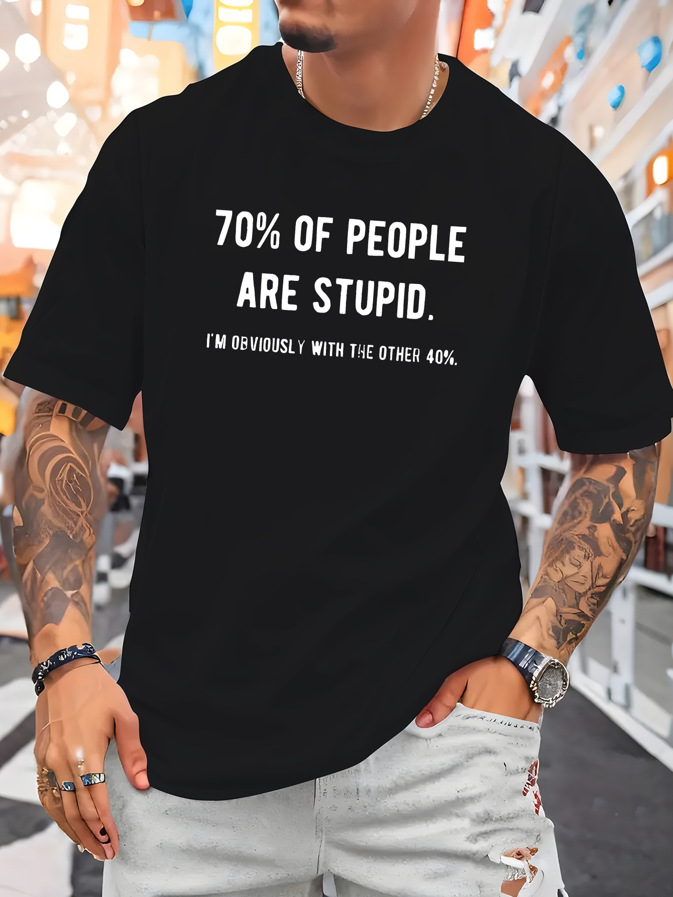 Sarcastic Quote Men Crew Neck  - đánh giá và giá Street Fashion Quotes
