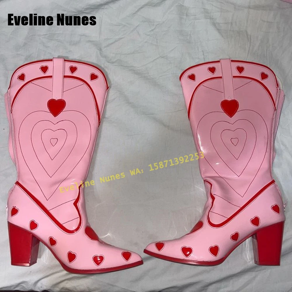 Pink Heart Space Cowgirl Boots - đánh giá và giá Street Fashion Female